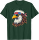 Patriotic Eagle Graphic - Retro American Flag Design T-Shirt - T-Shirt | Forest