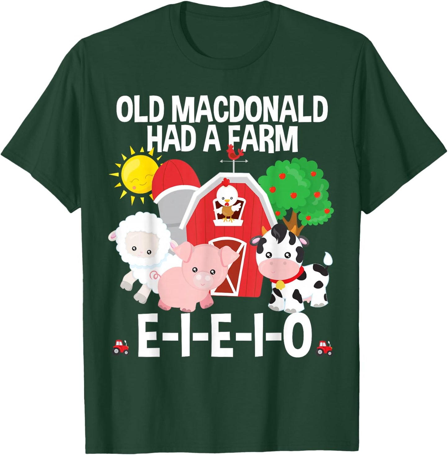 Toddler Kids Old MacDonald Had a Farm E-I-E-I-O Nursery Song T-Shirt - T-Shirt | Forest