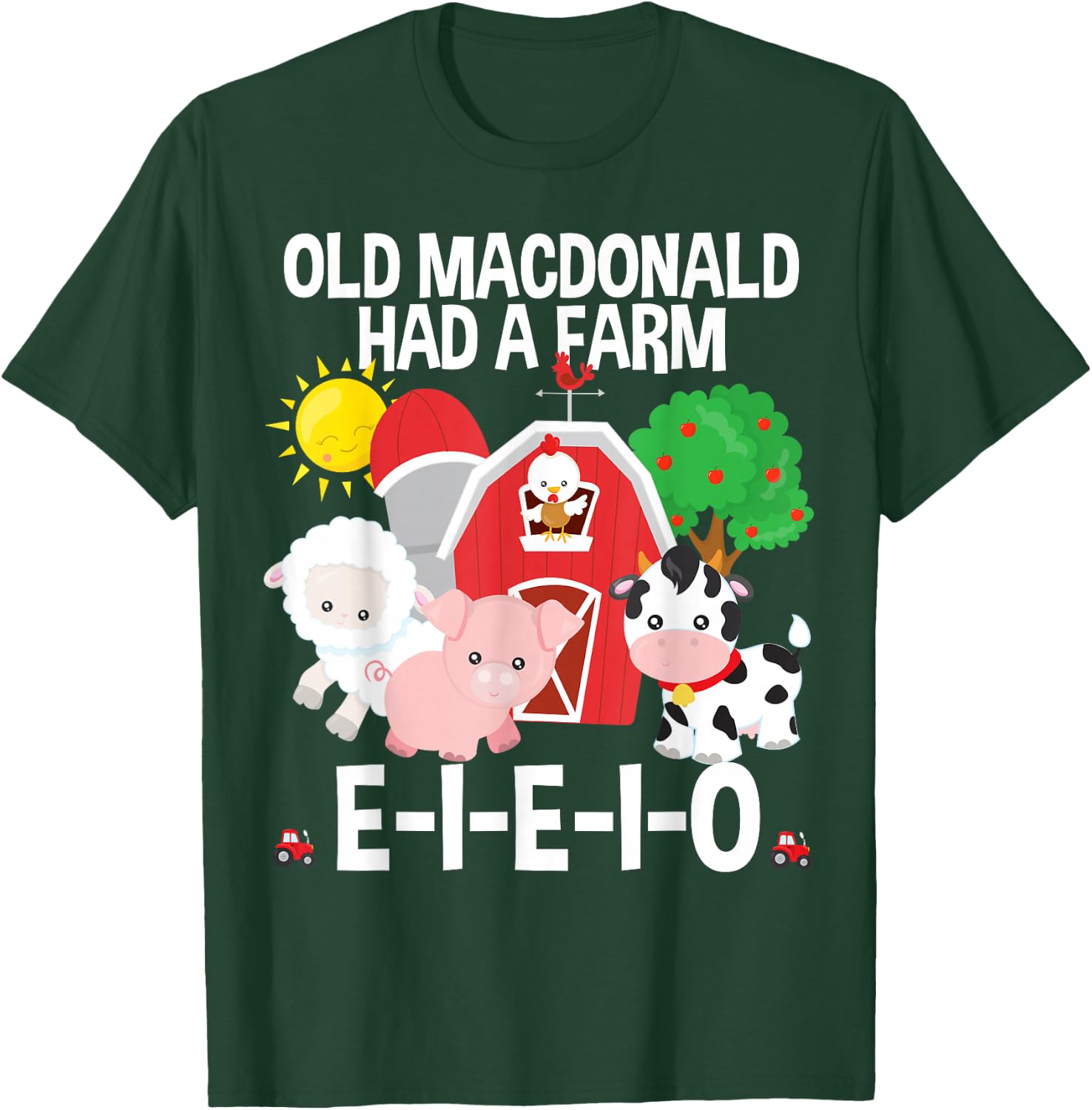 Toddler Kids Old MacDonald Had a Farm E-I-E-I-O Nursery Song T-Shirt - T-Shirt | Forest