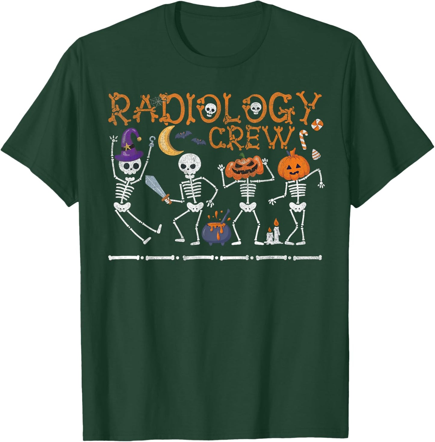 Radiology Crew Dancing Skeleton Funny Halloween Party T-Shirt - T-Shirt | Forest