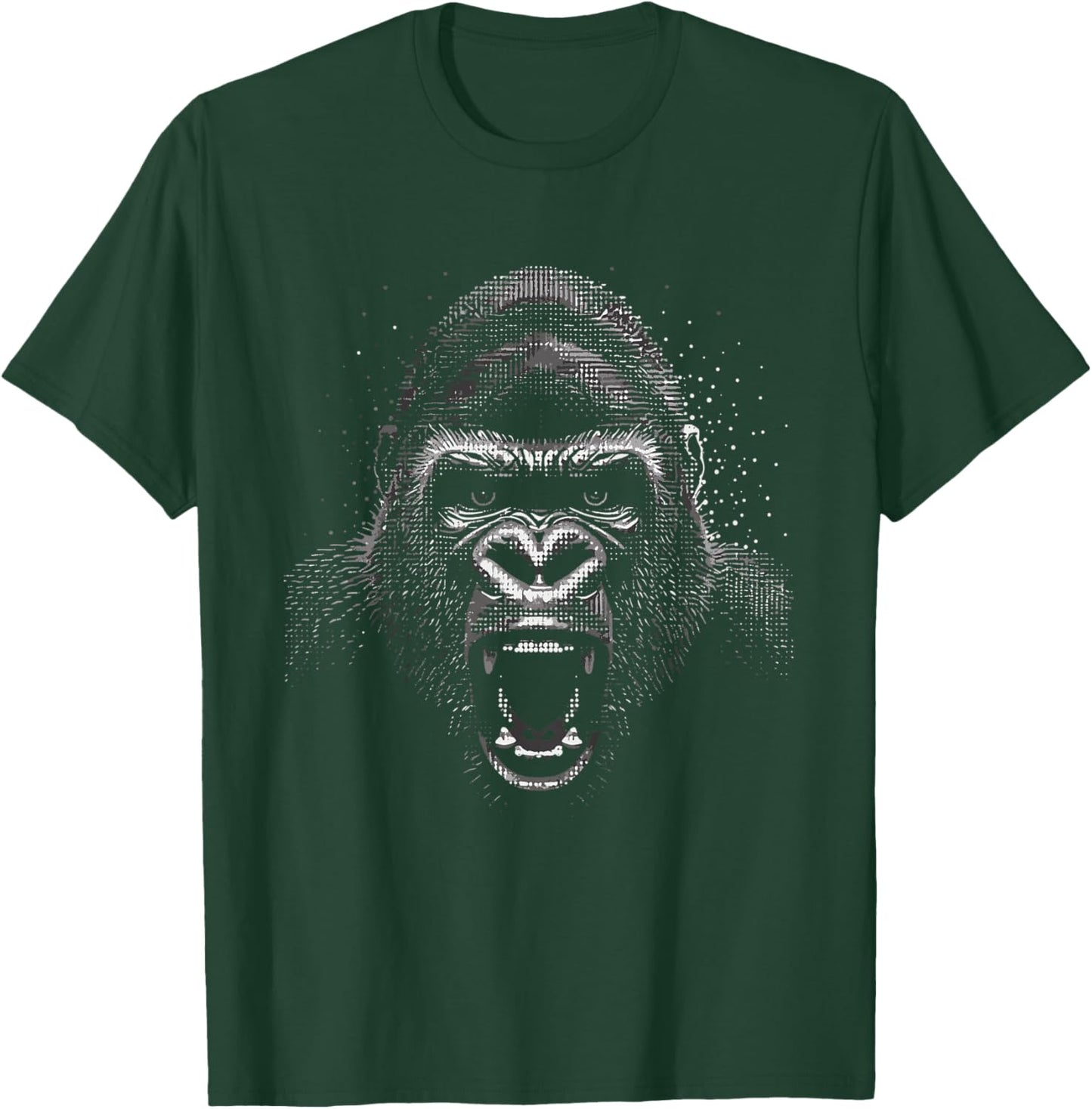 Kids Gorilla Face Monkey Angry Growling Scary Silverback Gorilla T-Shirt - T-Shirt | Forest