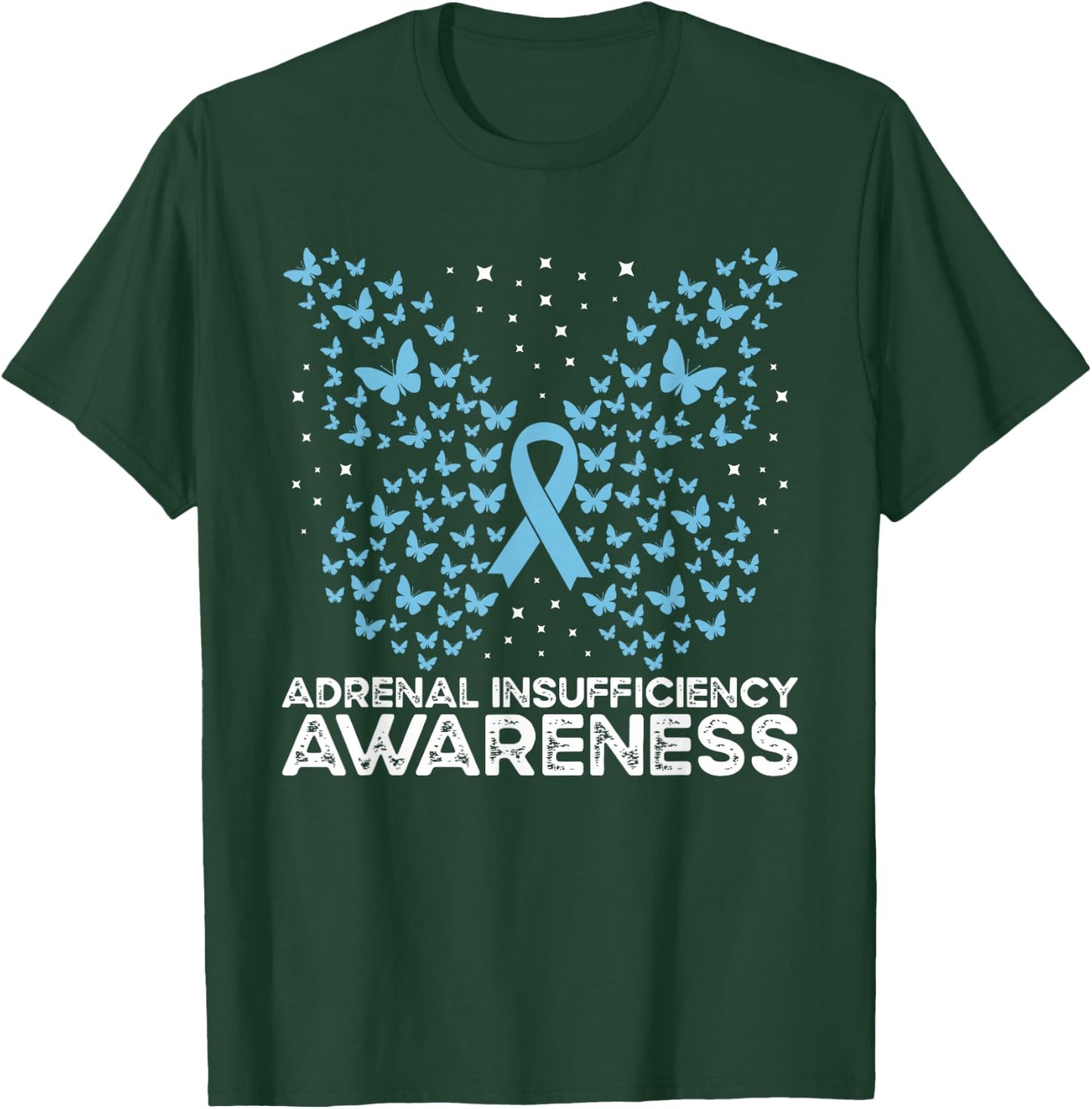 Adrenal Insufficiency Awareness Butterfly T-Shirt - T-Shirt | Forest