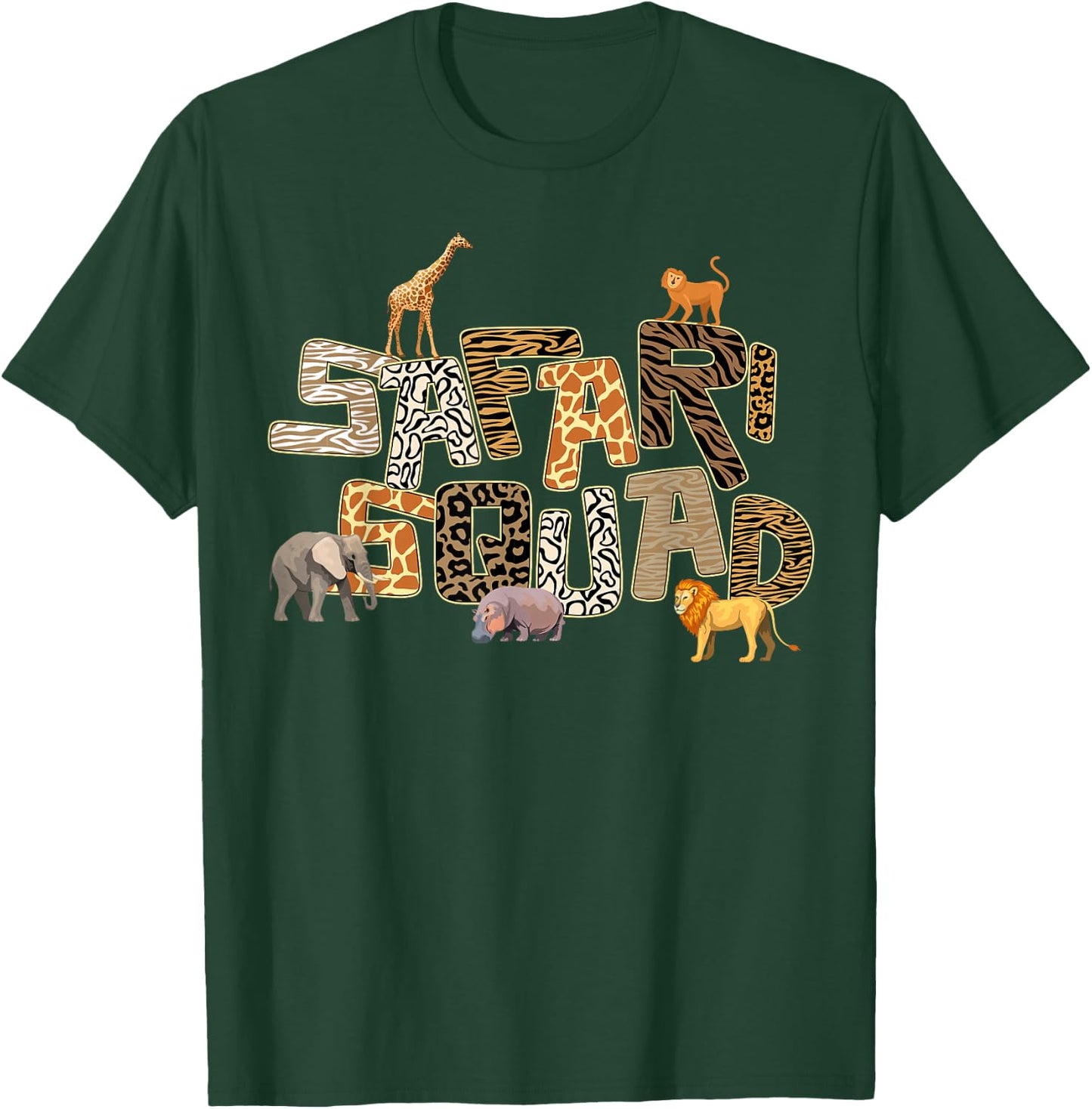 Safari Squad African Zoo Funny Animal Lovers Men Women Kids T-Shirt - T-Shirt | Forest