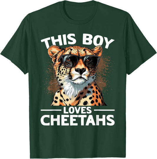 Funny Cheetah Animal This Boy Loves Cheetahs T-Shirt - T-Shirt | Forest