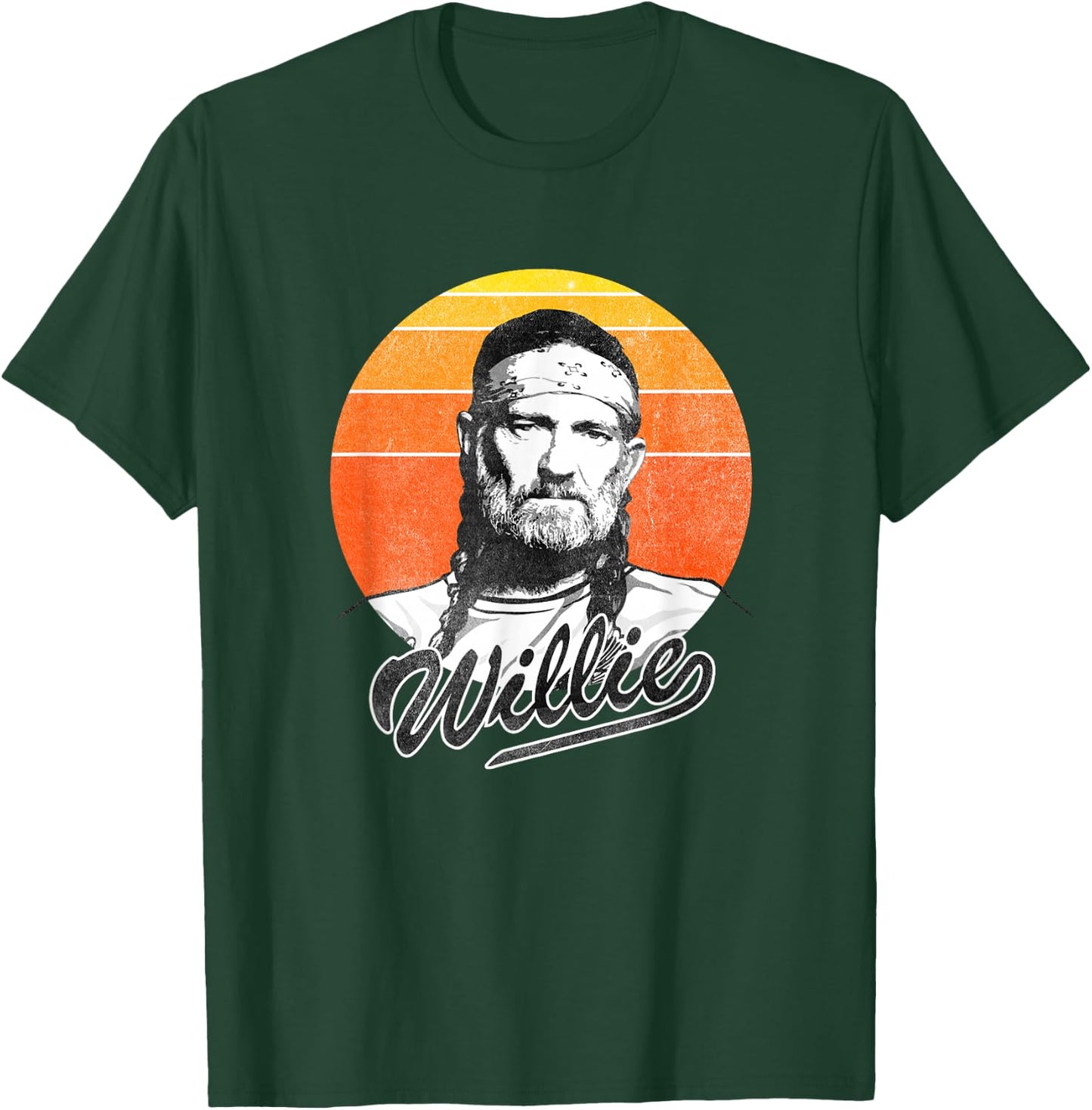 Official Willie Nelson Sunset Photo T-Shirt - T-Shirt | Forest