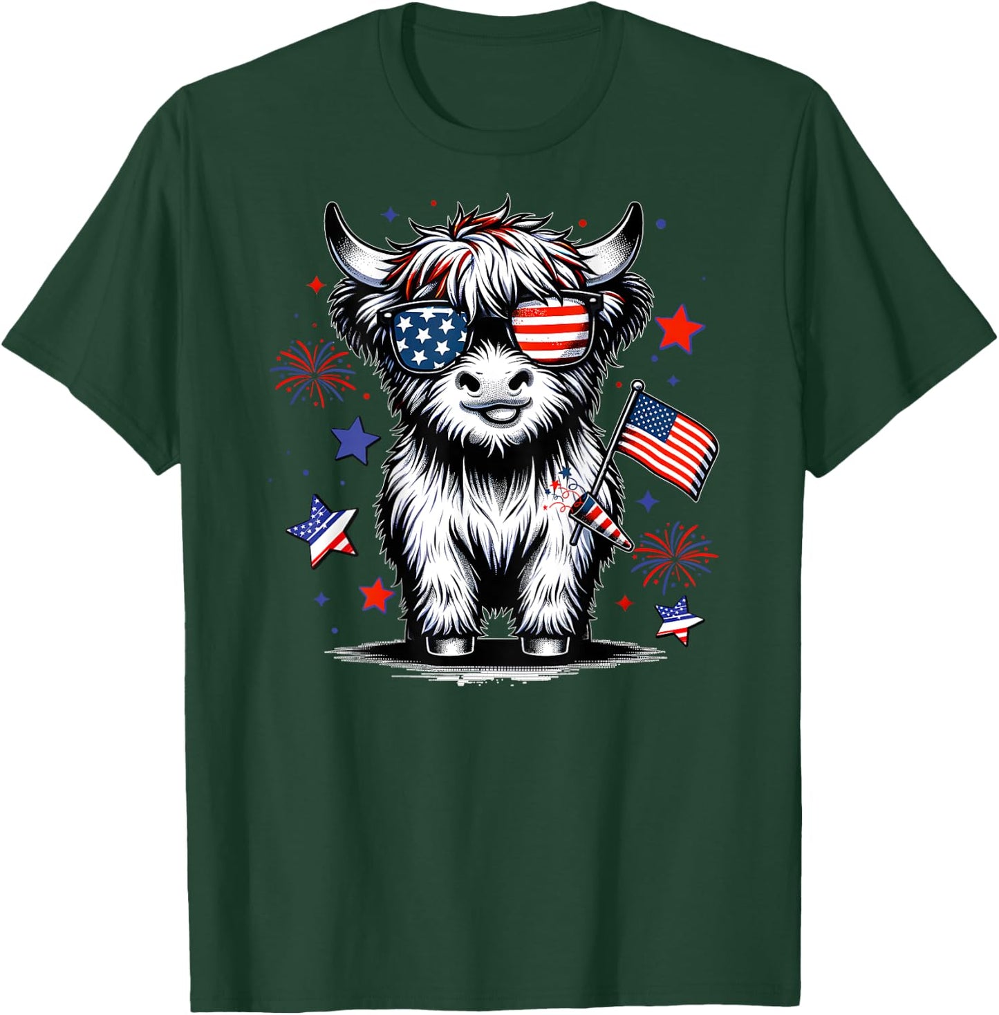 4th July Heifer T-Shirt - T-Shirt | Forest