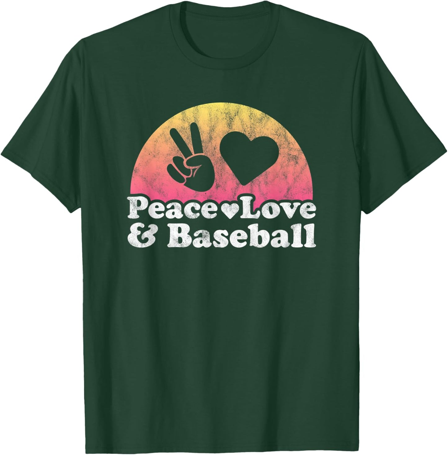 Peace Love and Baseball T-Shirt - T-Shirt | Forest