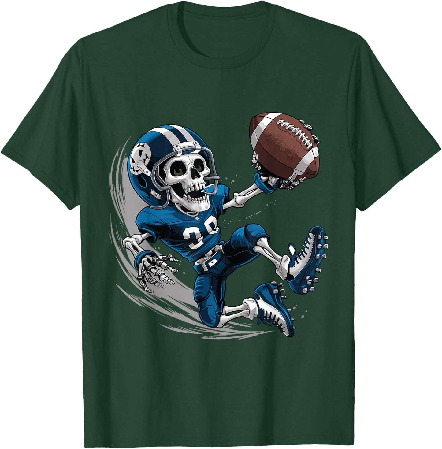 American Football Skeleton Halloween Men Boys Football Fan T-Shirt - T-Shirt | Forest