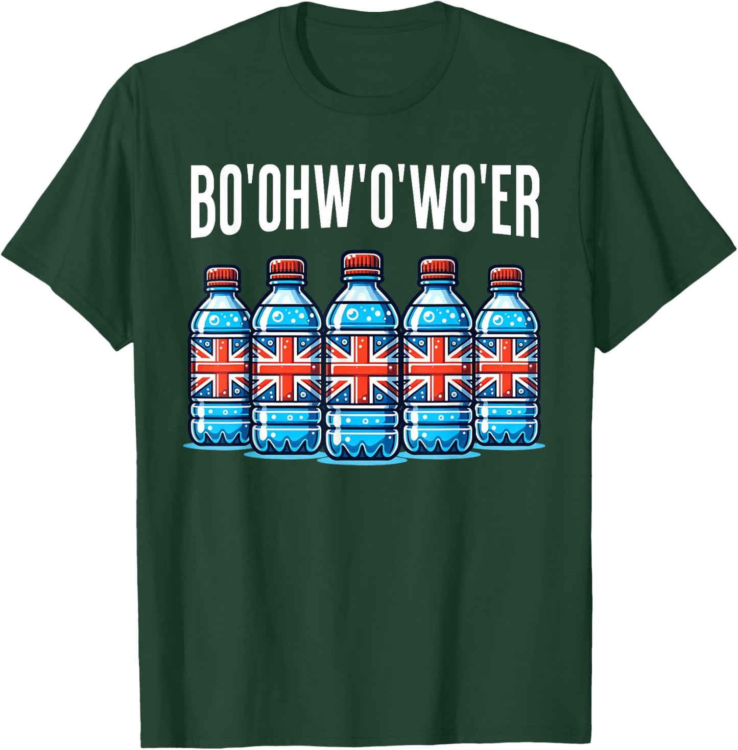 Funny British Vacation Bottle Of Water And Britain Londoner T-Shirt - T-Shirt | Forest