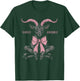 Coquette Goth Aesthetic Baphomet Bow Darkly Adorable T-Shirt - T-Shirt | Forest