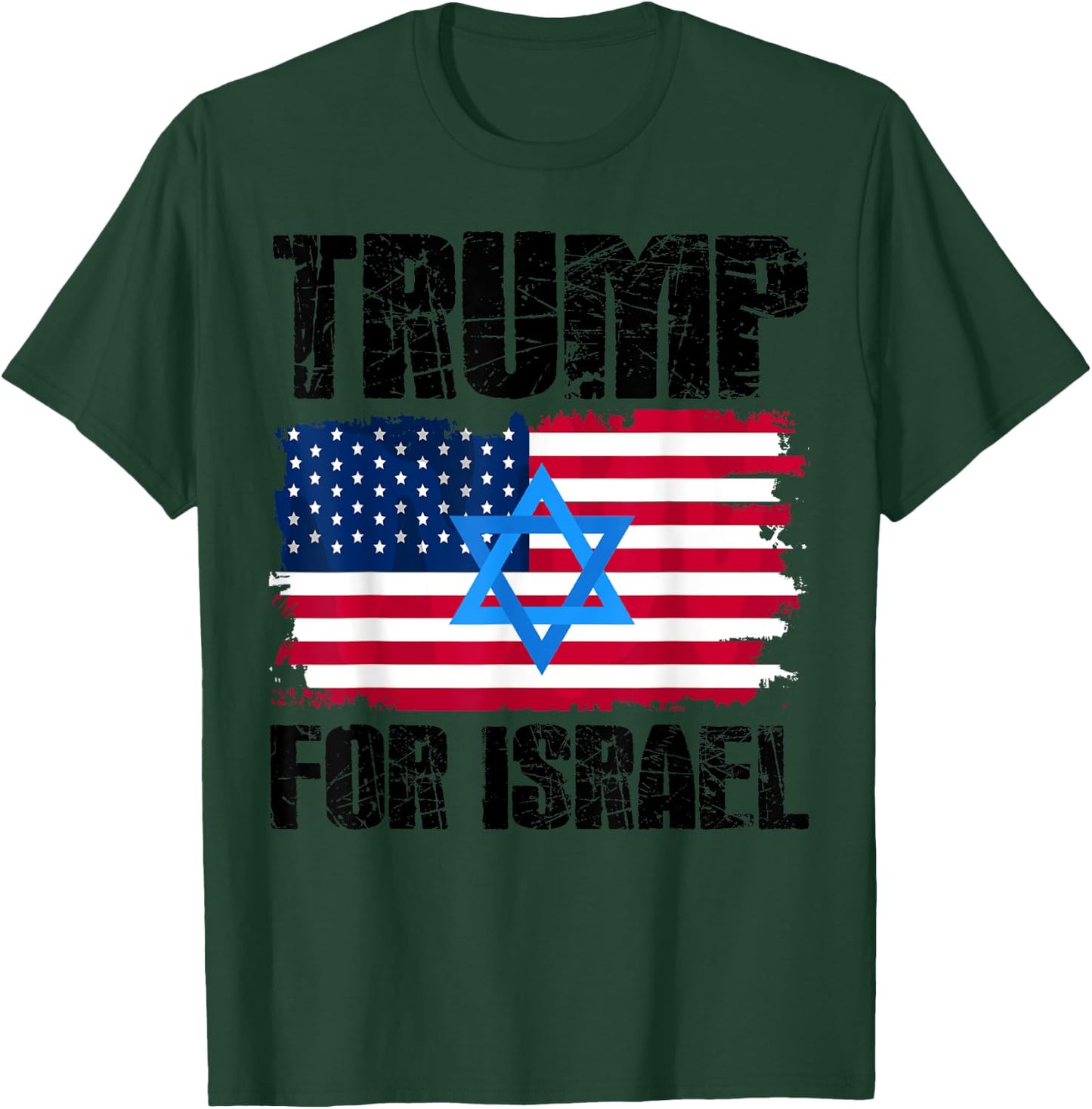 Trump For Israel Jewish American Flag Star Of David T-Shirt - T-Shirt | Forest