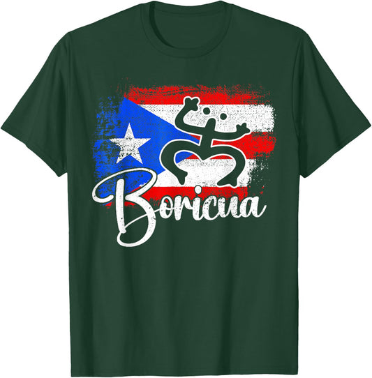 Boricua Puerto Rico Flag Puerto Rican Frog Men Women Kids T-Shirt - T-Shirt | Forest