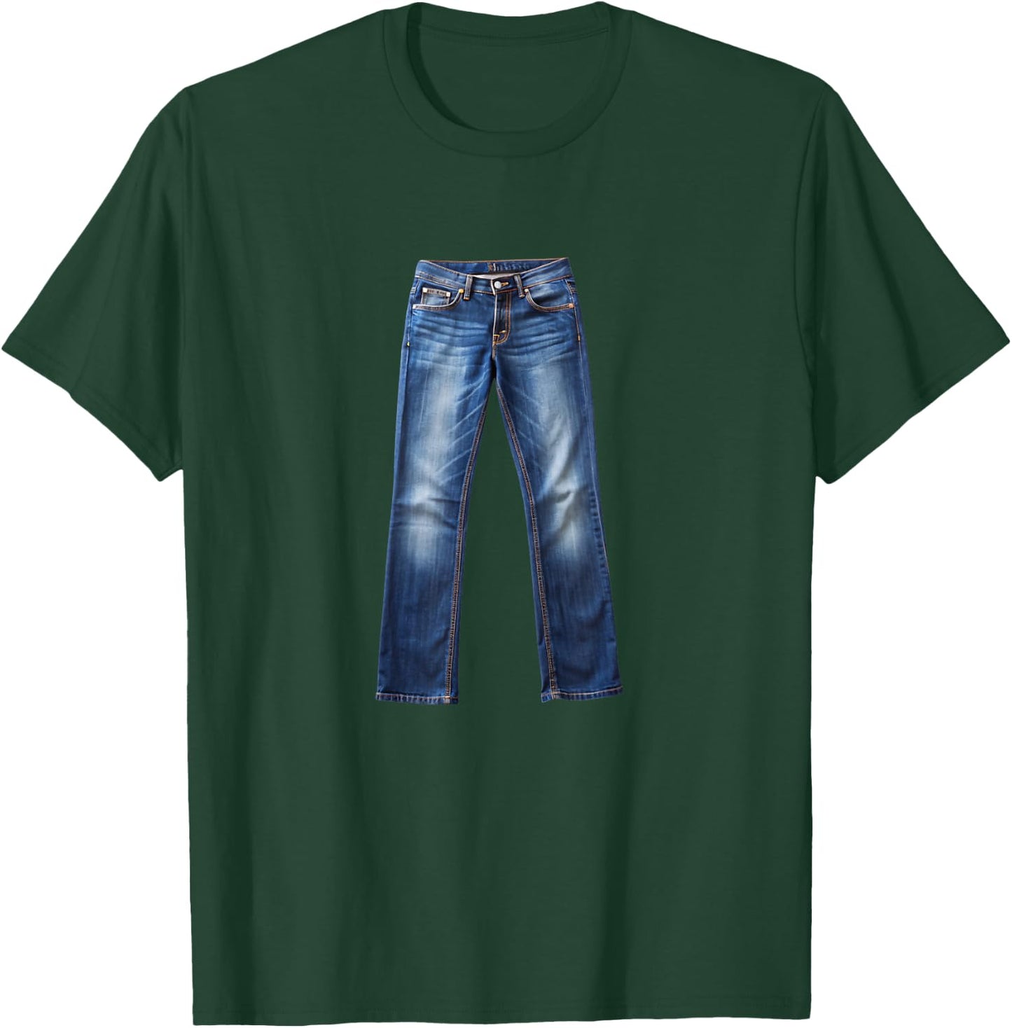 Classic Generic Blue Jeans Graphic - Minimalist Denim Humor T-Shirt - T-Shirt | Forest