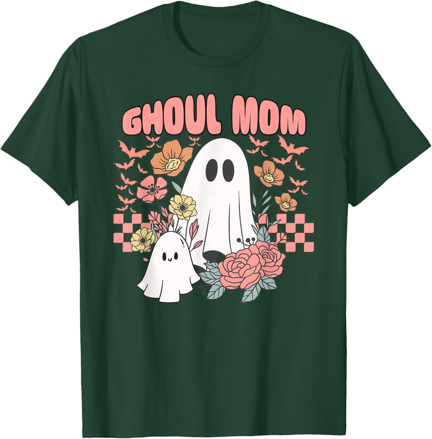 Ghoul Mom Halloween Ghost Spooky Season Retro Mama T-Shirt - T-Shirt | Forest