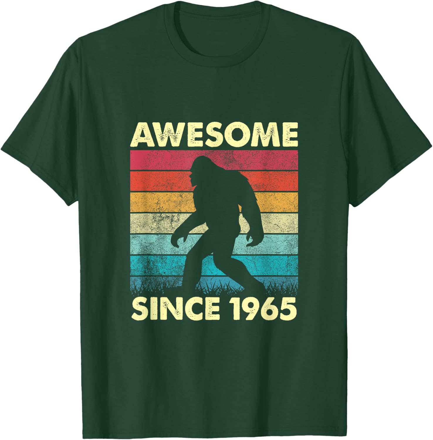 Vintage Bigfoot 59 Years Awesome Since 1965 Birthday T-Shirt - T-Shirt | Forest