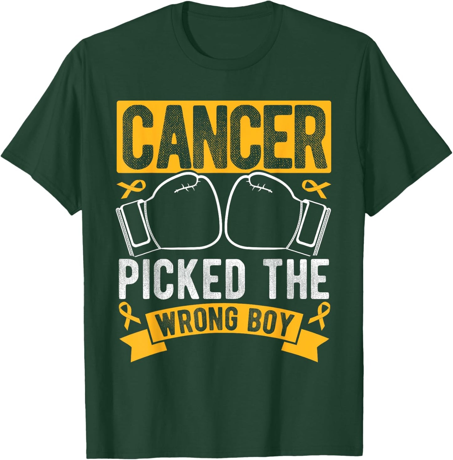 Cancer PICKED THE WRONG BOY Childhood Cancer Awareness T-Shirt - T-Shirt | Forest