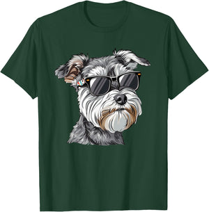 Miniature Schnazuer Mini Schnauzer Dog Sunglasses T-Shirt - T-Shirt | Forest
