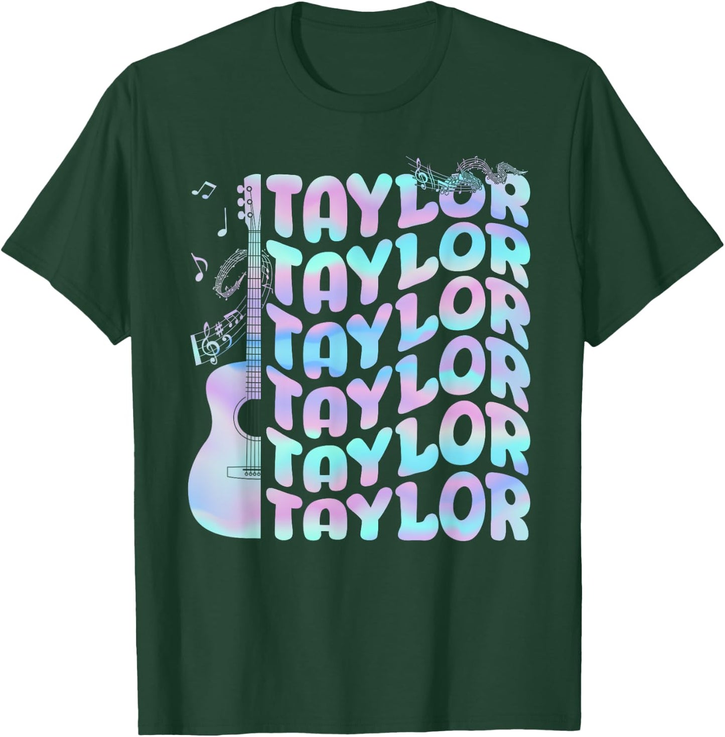 Taylor First Name I Love Taylor Personalized Groovy Tie Dye T-Shirt - T-Shirt | Forest