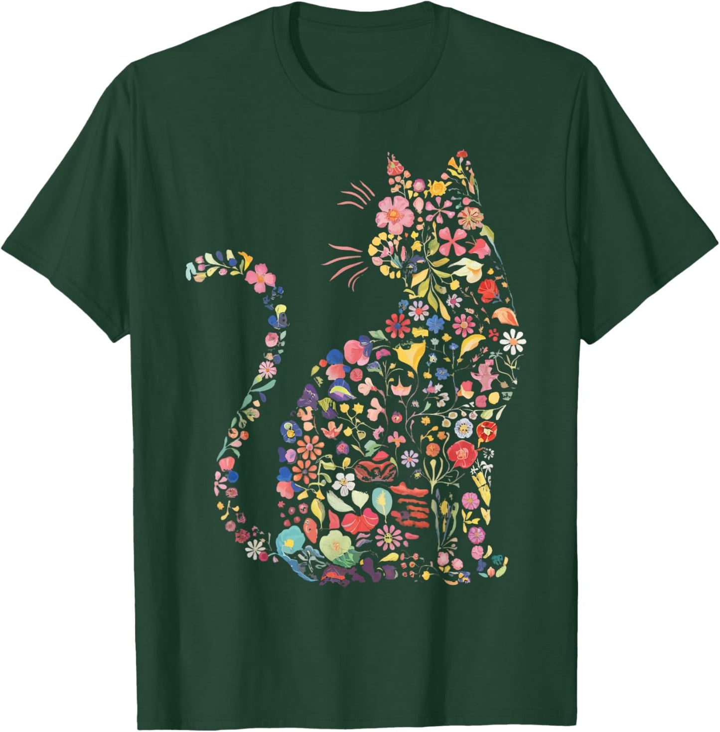 Floral Cat T-Shirt - T-Shirt | Forest
