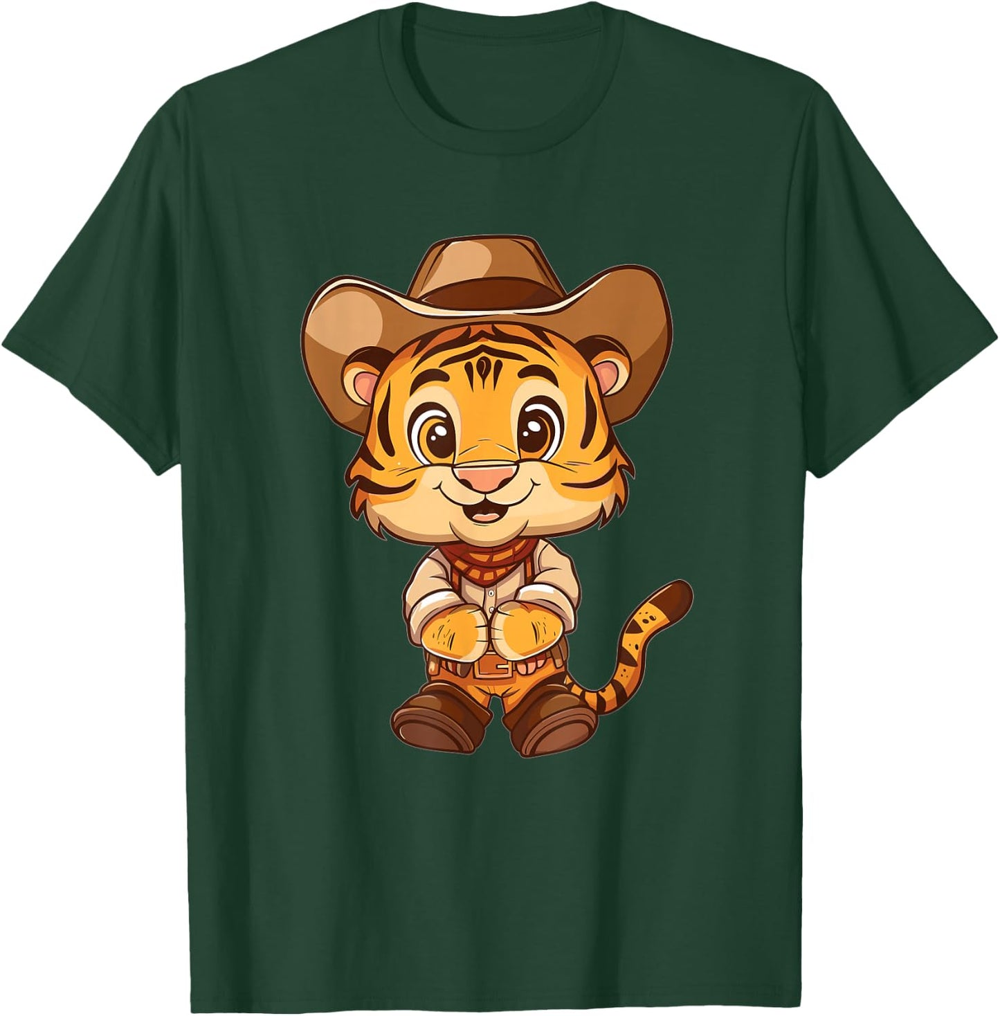 Cute Cowboy Tiger T-Shirt - T-Shirt | Forest