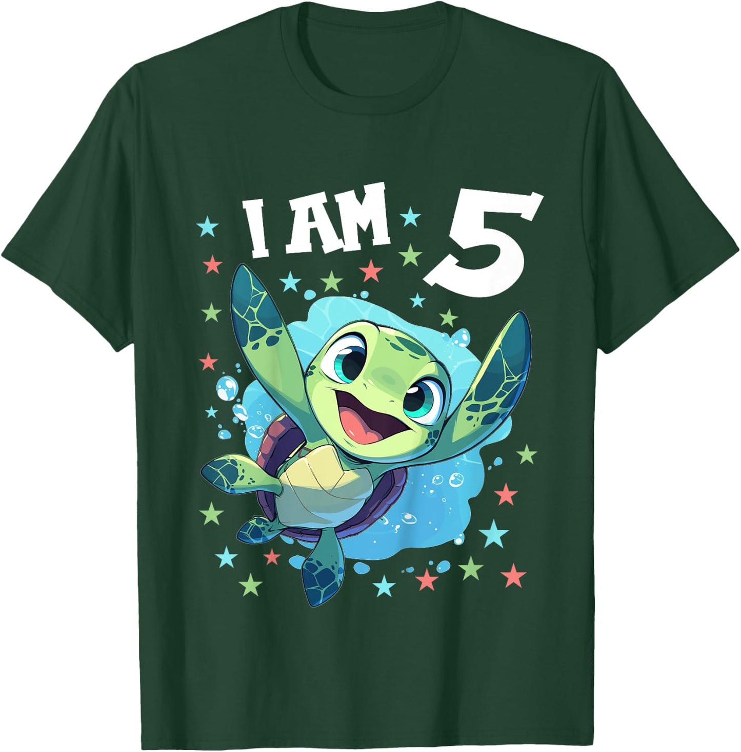5 Years old 5 birthday Sea Turtles Boy Girl Sea Turtle T-Shirt - T-Shirt | Forest