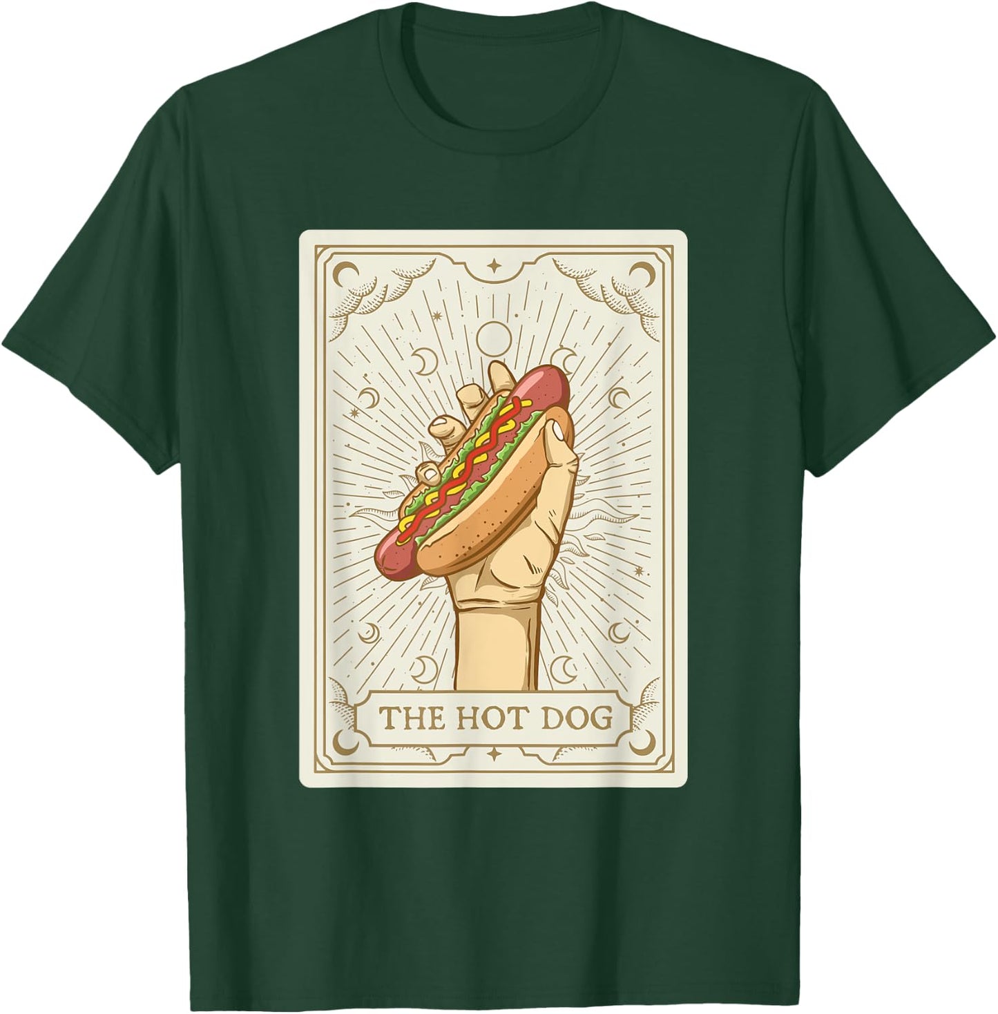 Hot Dog Tarot - Hot Dog Lover Fast Food Wiener Men Women Kids T-Shirt - T-Shirt | Forest