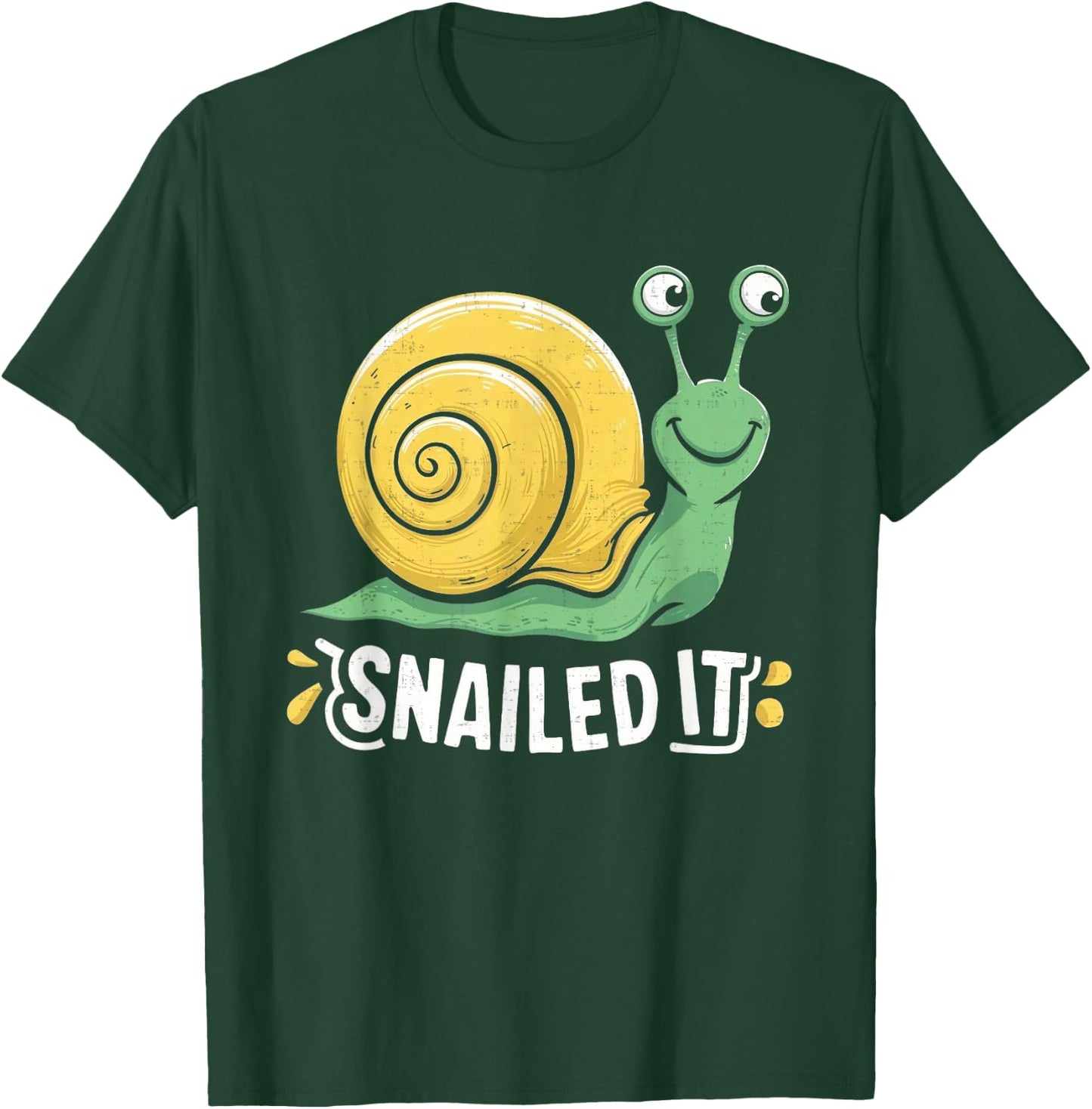 Funny Pun Snail Women Boys Girls Kids Snailed It T-Shirt - T-Shirt | Forest