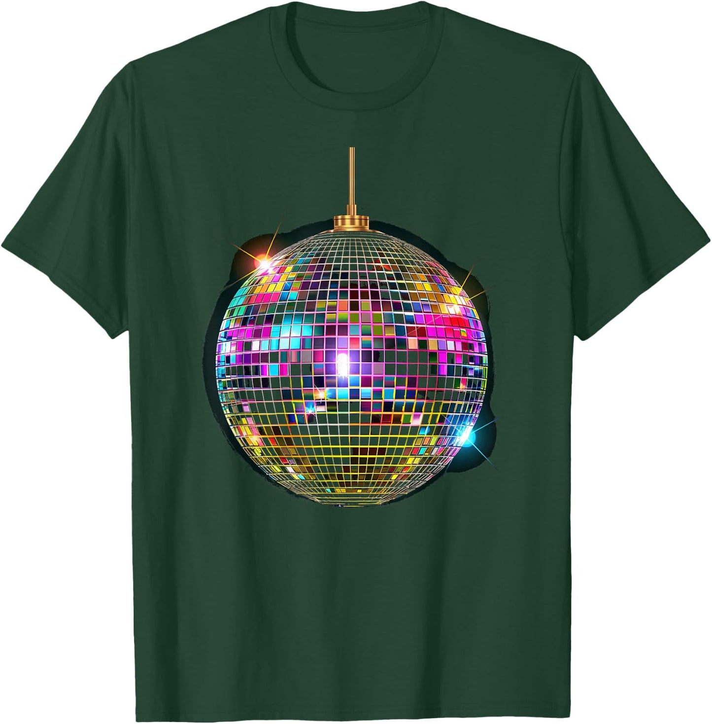 Coloured Disco Ball Vintage Retro House Disco Ball Cool Party T-Shirt - T-Shirt | Forest
