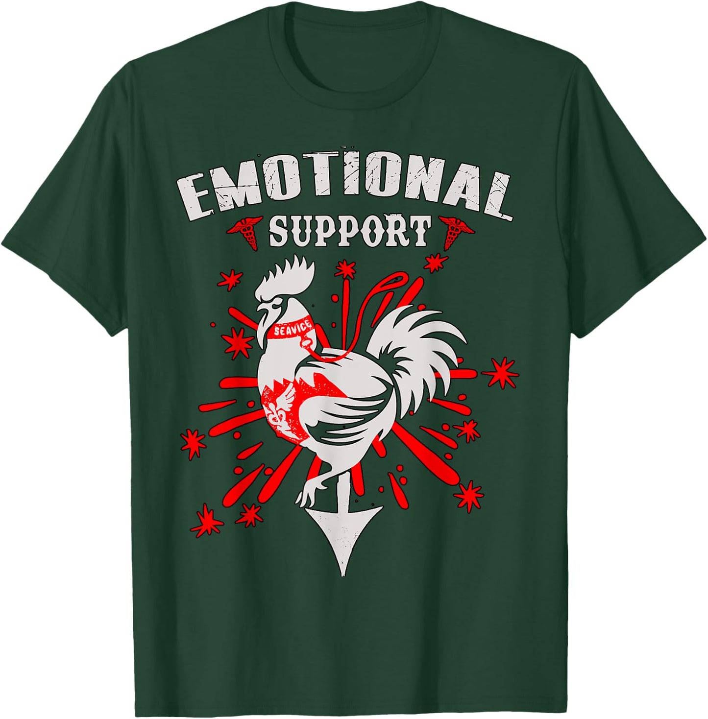 Emotional Support Shirt Chicken Emotional Support Cock T-Shirt - T-Shirt | Forest