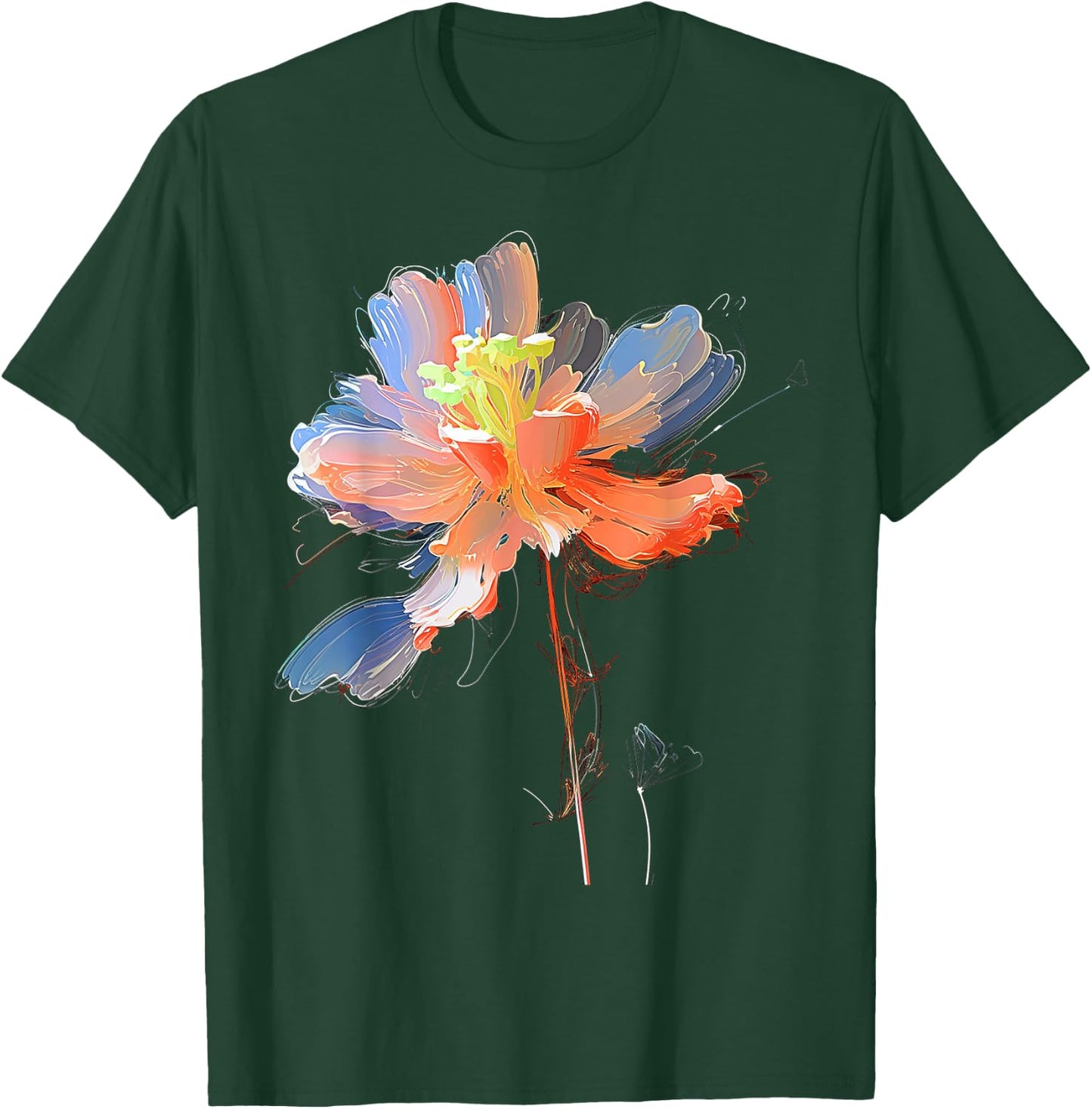Flower Painting Graphic Artwork Art Flower T-Shirt - T-Shirt | Forest