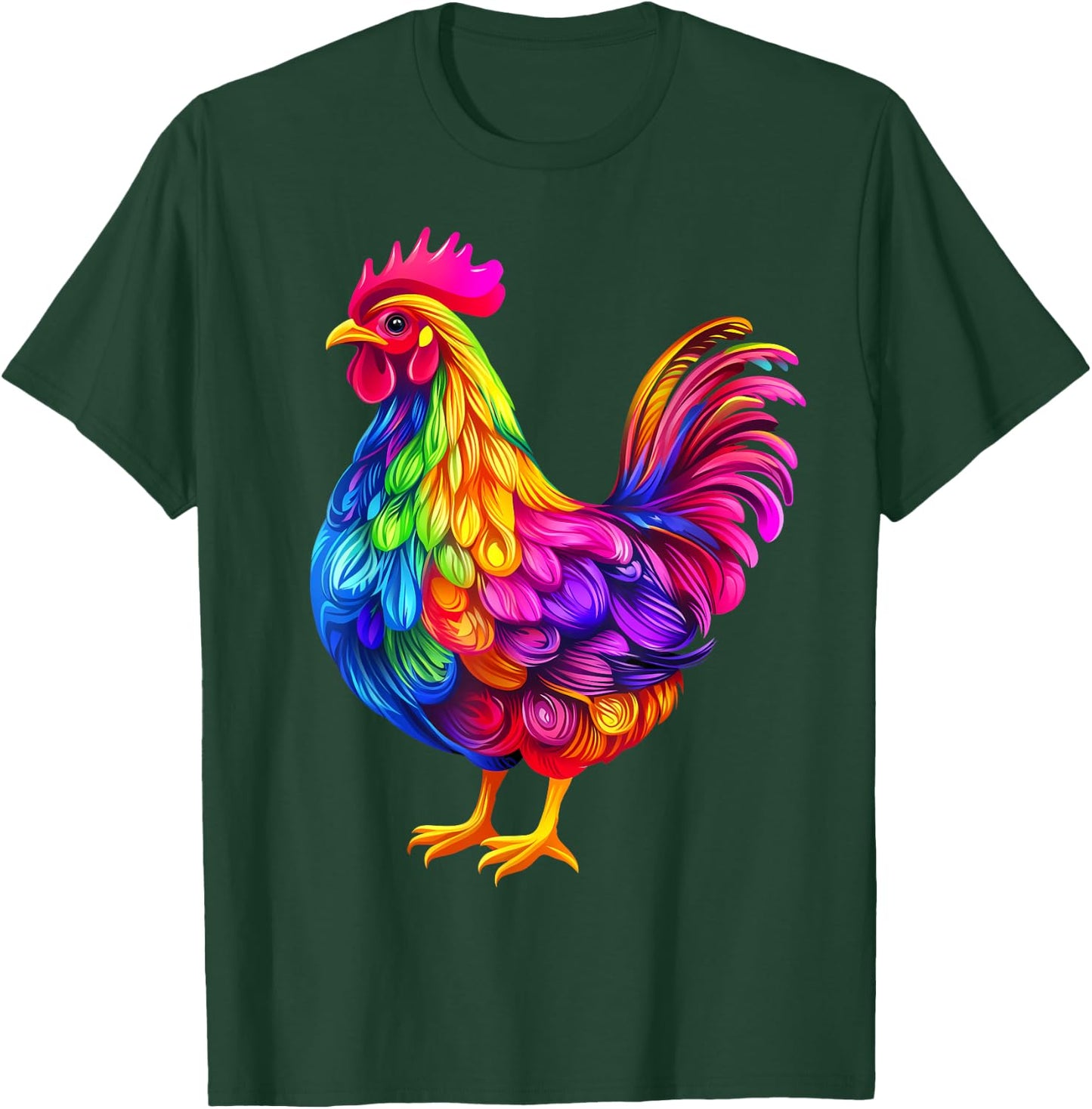 Colorful Chicken Farm Animal Lover Women Black T-Shirt - T-Shirt | Forest