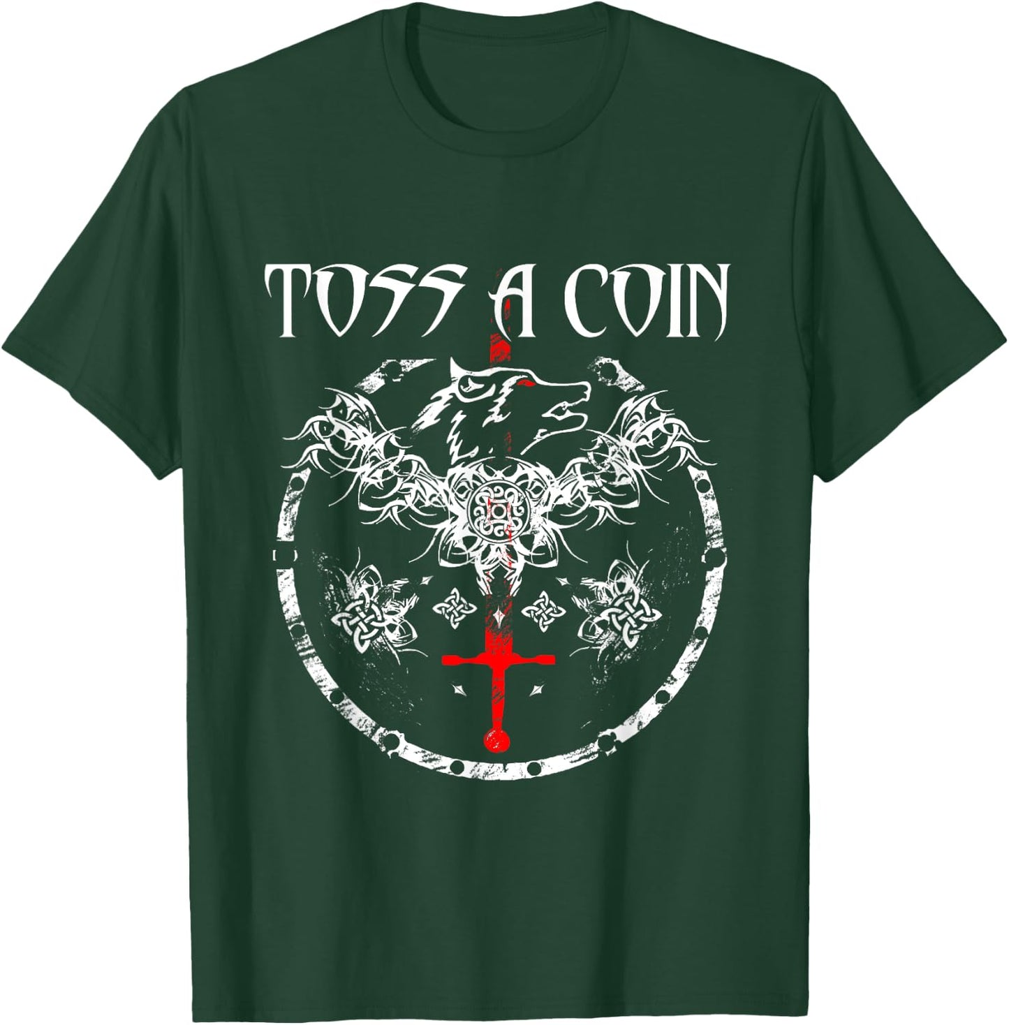 Toss A Coin Shirt Wolf Graphic Shirt Mystery Shirts Gamer T-Shirt - T-Shirt | Forest