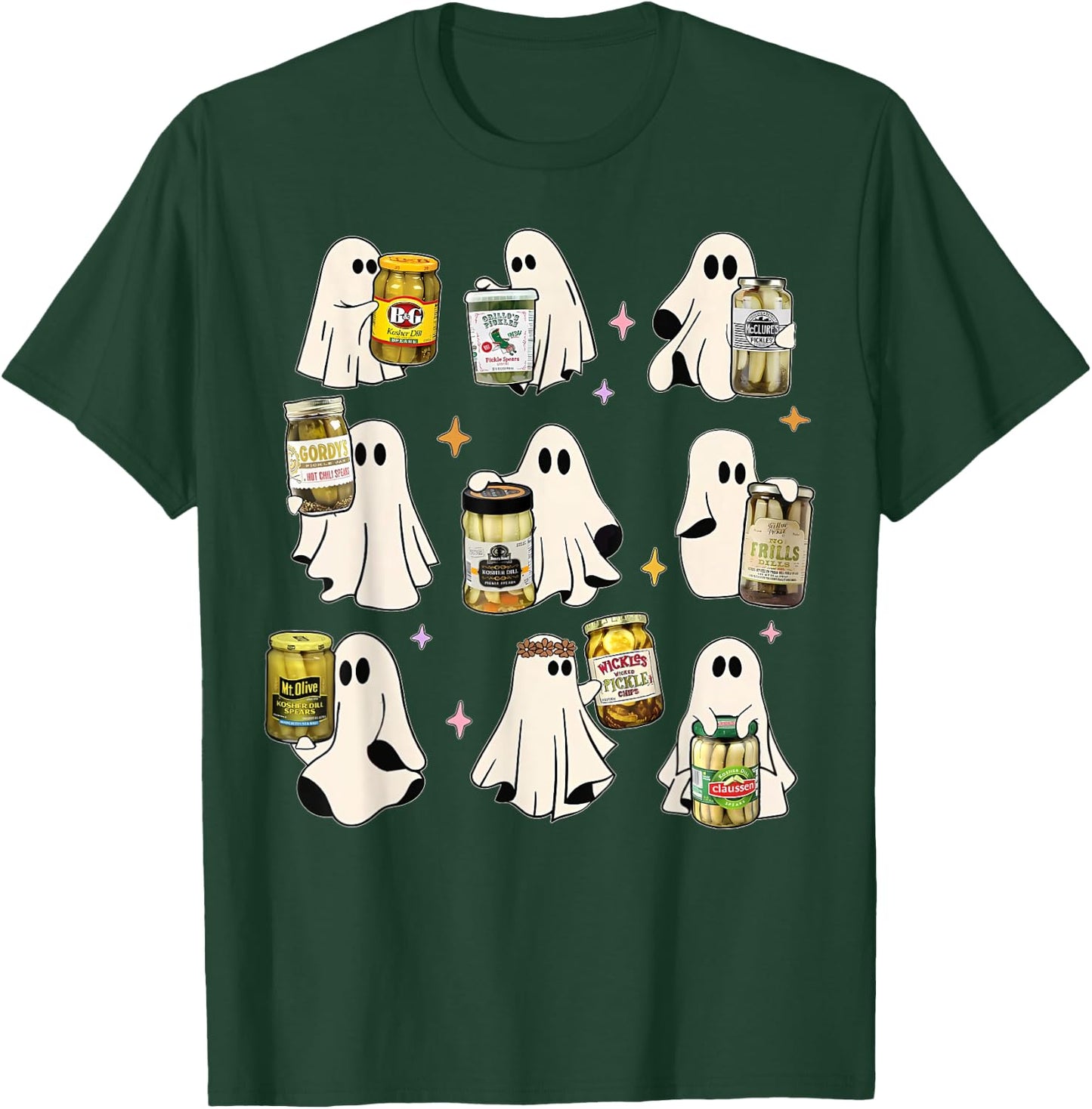 Ghost Canned Pickles Cute Ghost Pickle Jar Canning Season T-Shirt - T-Shirt | Forest