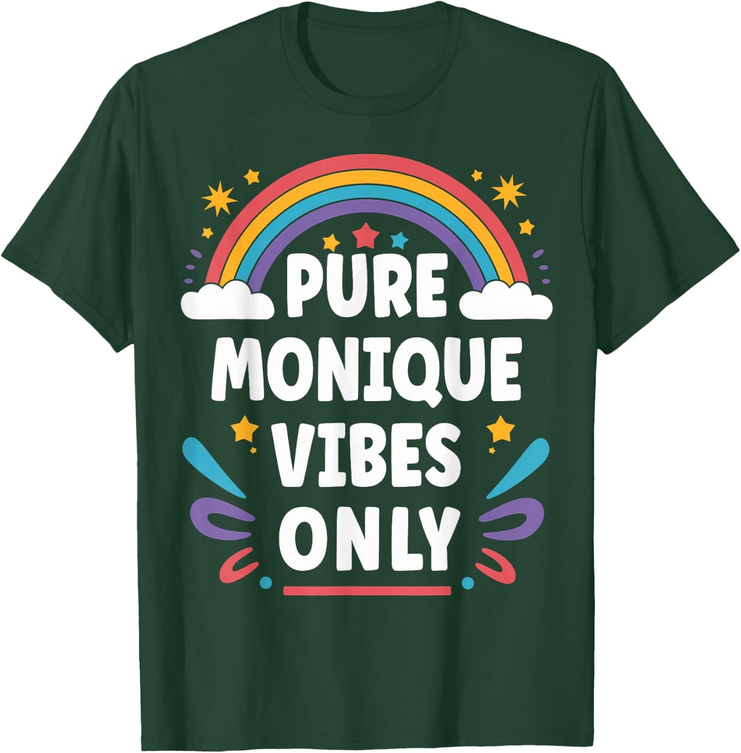 MONIQUE Vibes Only Cute Retro Girls MONIQUE Name T-Shirt - T-Shirt | Forest