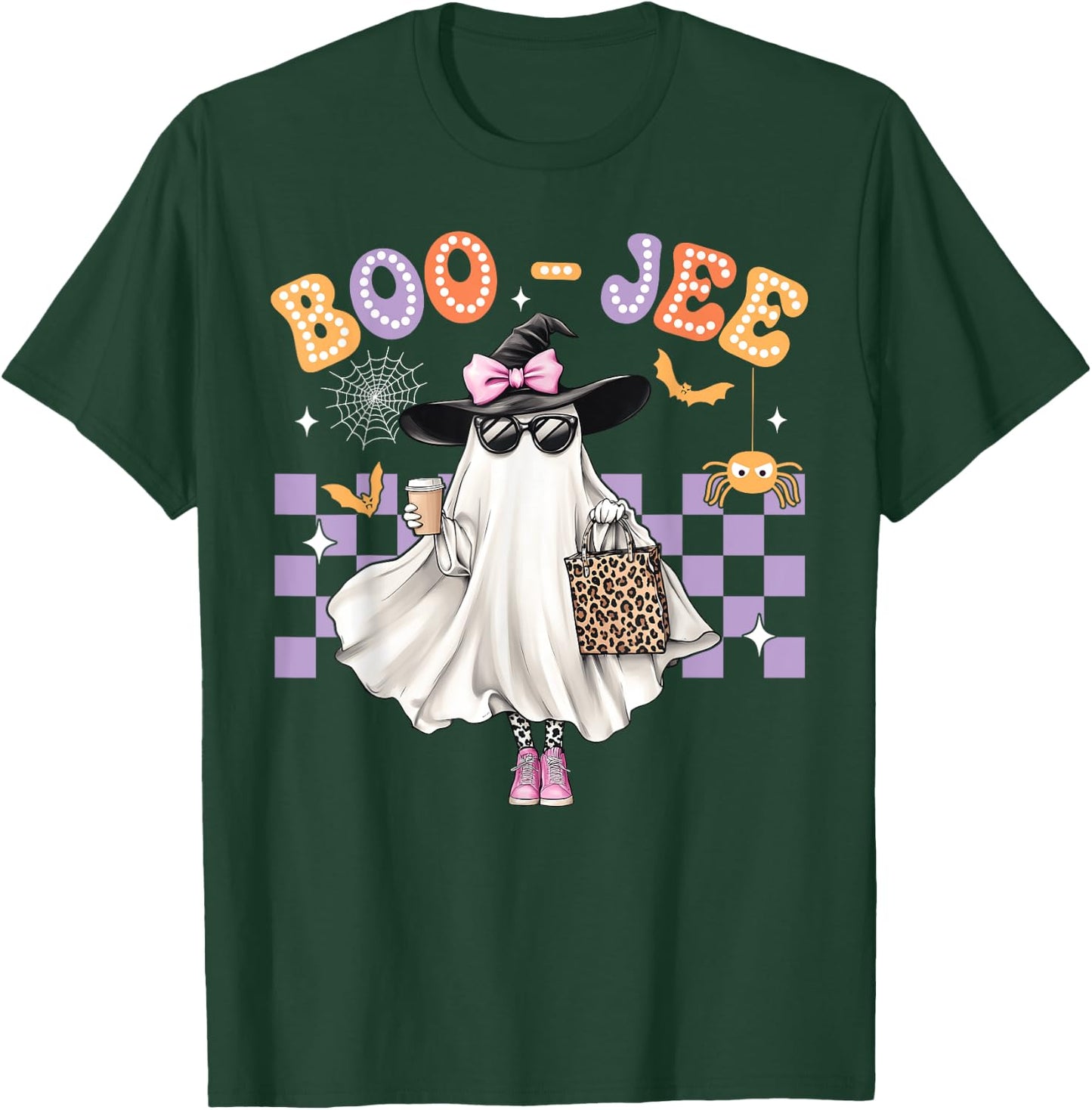 Spooky Season Cute Ghost Funny Halloween Boujee Boo-Jee T-Shirt - T-Shirt | Forest