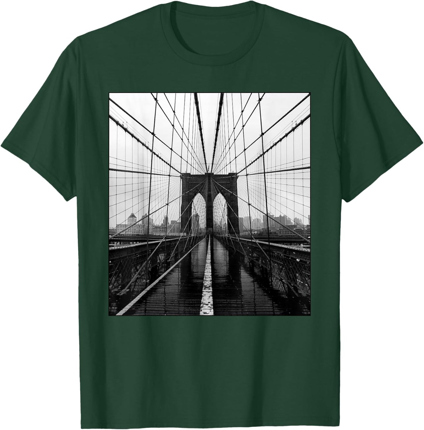 Brooklyn Bridge Photo Art NYC New York City Skyline Brooklyn T-Shirt - T-Shirt | Forest
