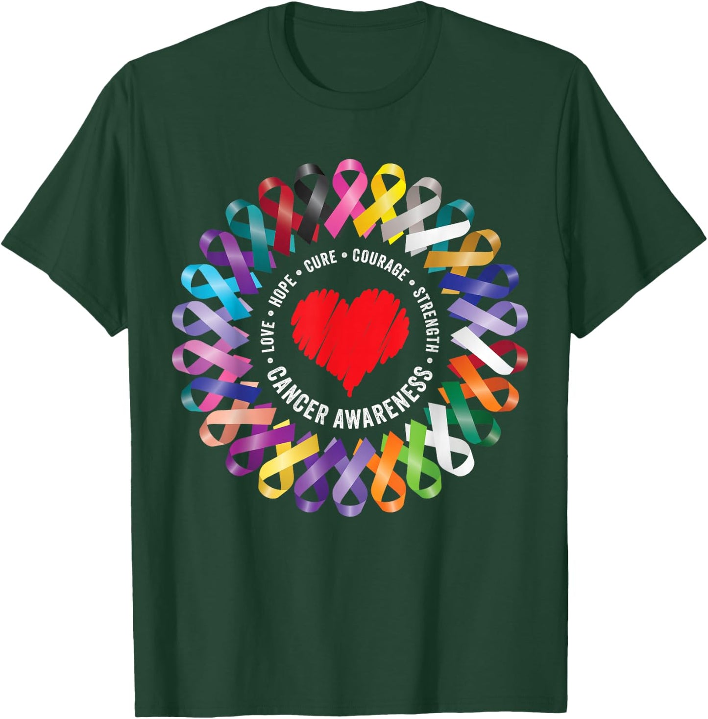 Cancer Awareness , Small, Black T-Shirt - T-Shirt | Forest