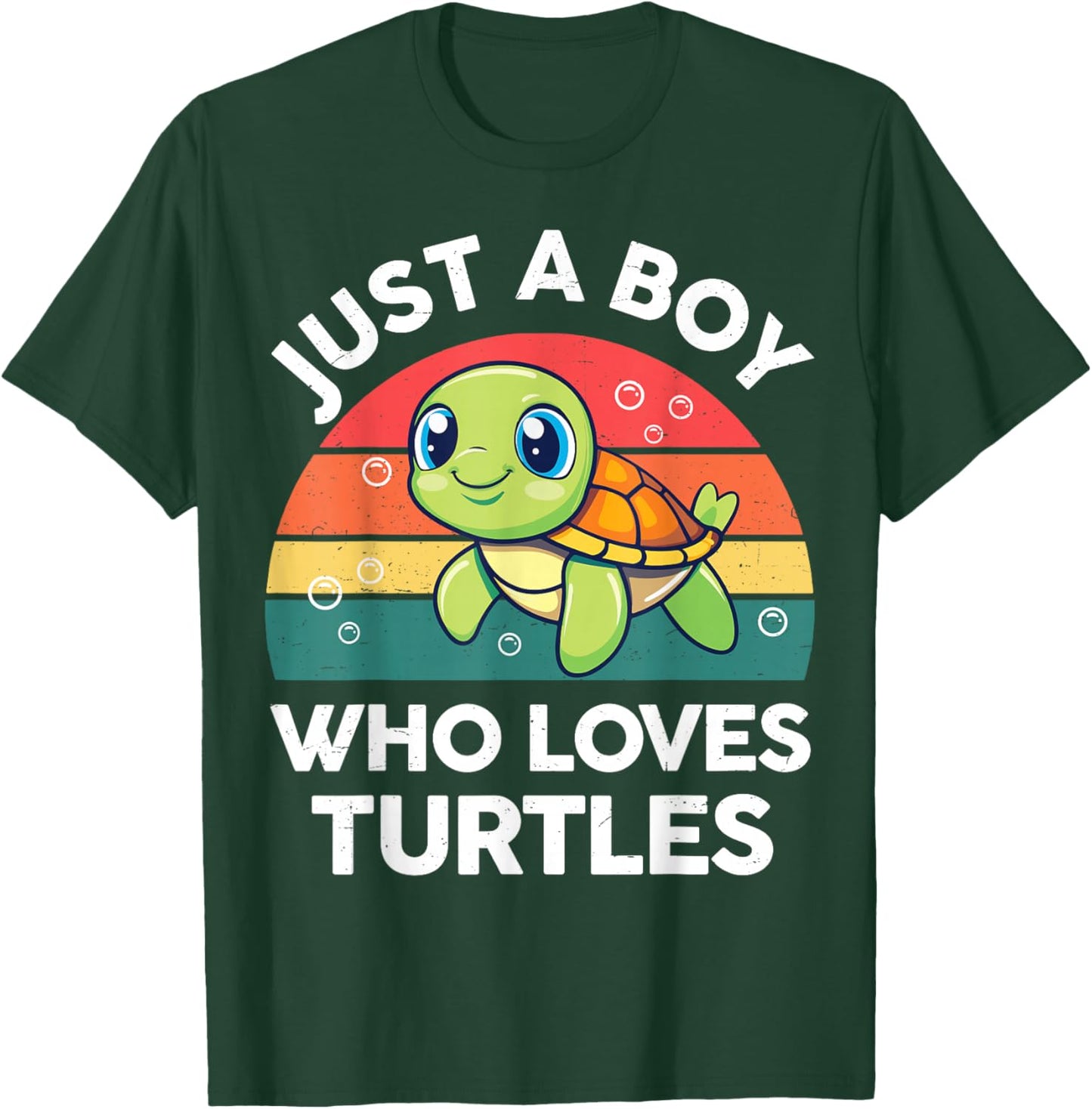 Turtle Just A Boy Who Loves Turtles Cute Toddler Kids T-Shirt - T-Shirt | Forest