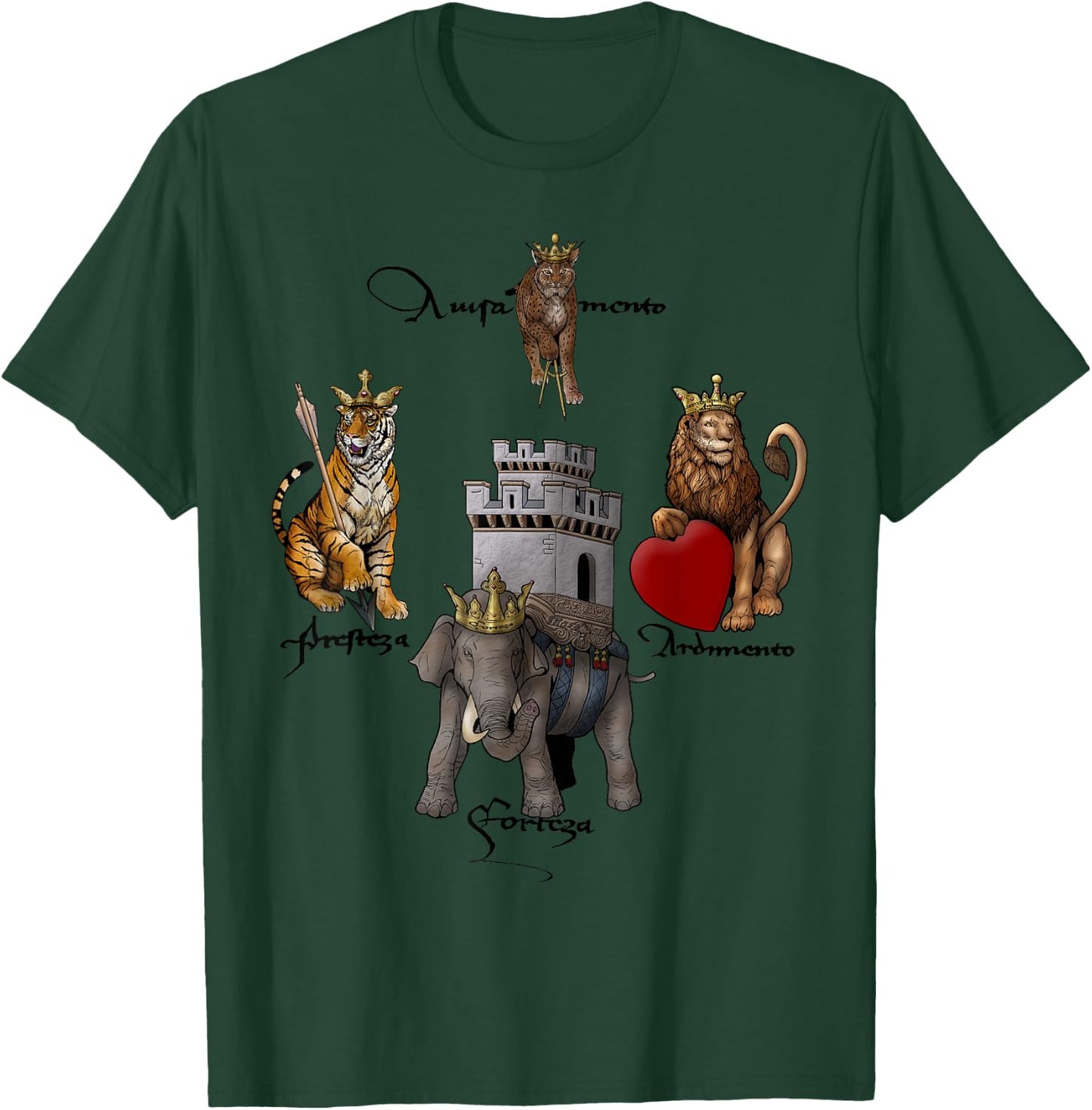Apperceptive Swordsman Four Virtues of Fiore de'i Liberi T-Shirt - T-Shirt | Forest