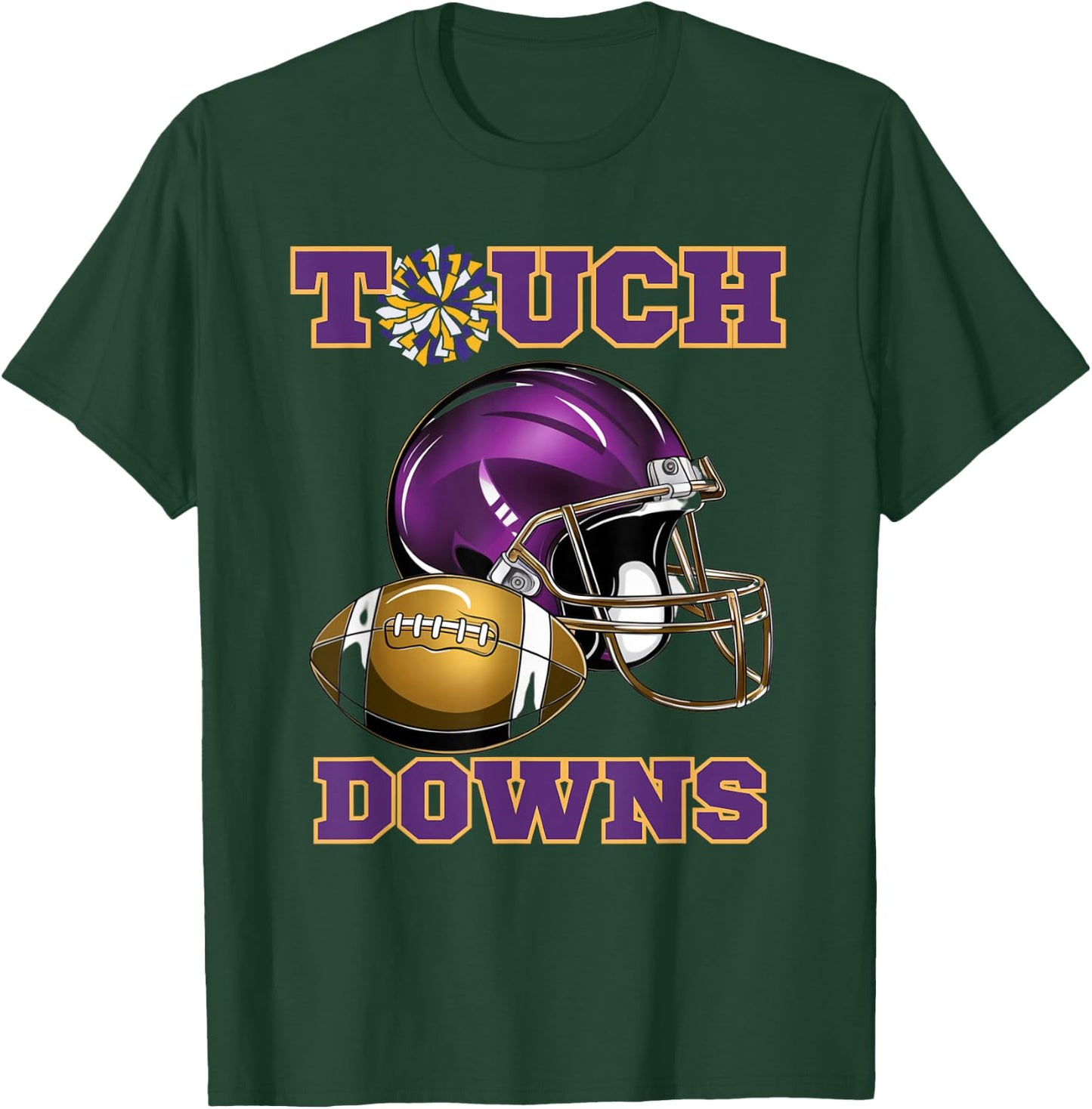 Purple And Gold Football Game Touchdown High School Matching T-Shirt - T-Shirt | Forest