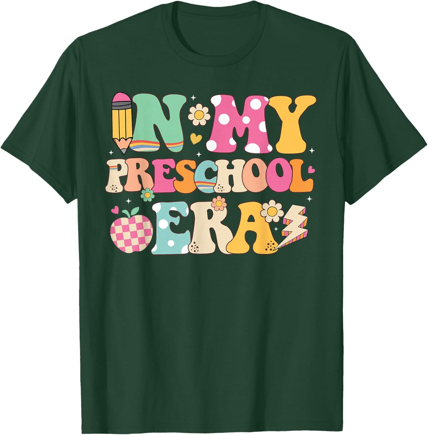 In My Preschool Era Girl Back To School Preschool Teacher T-Shirt - T-Shirt | Forest
