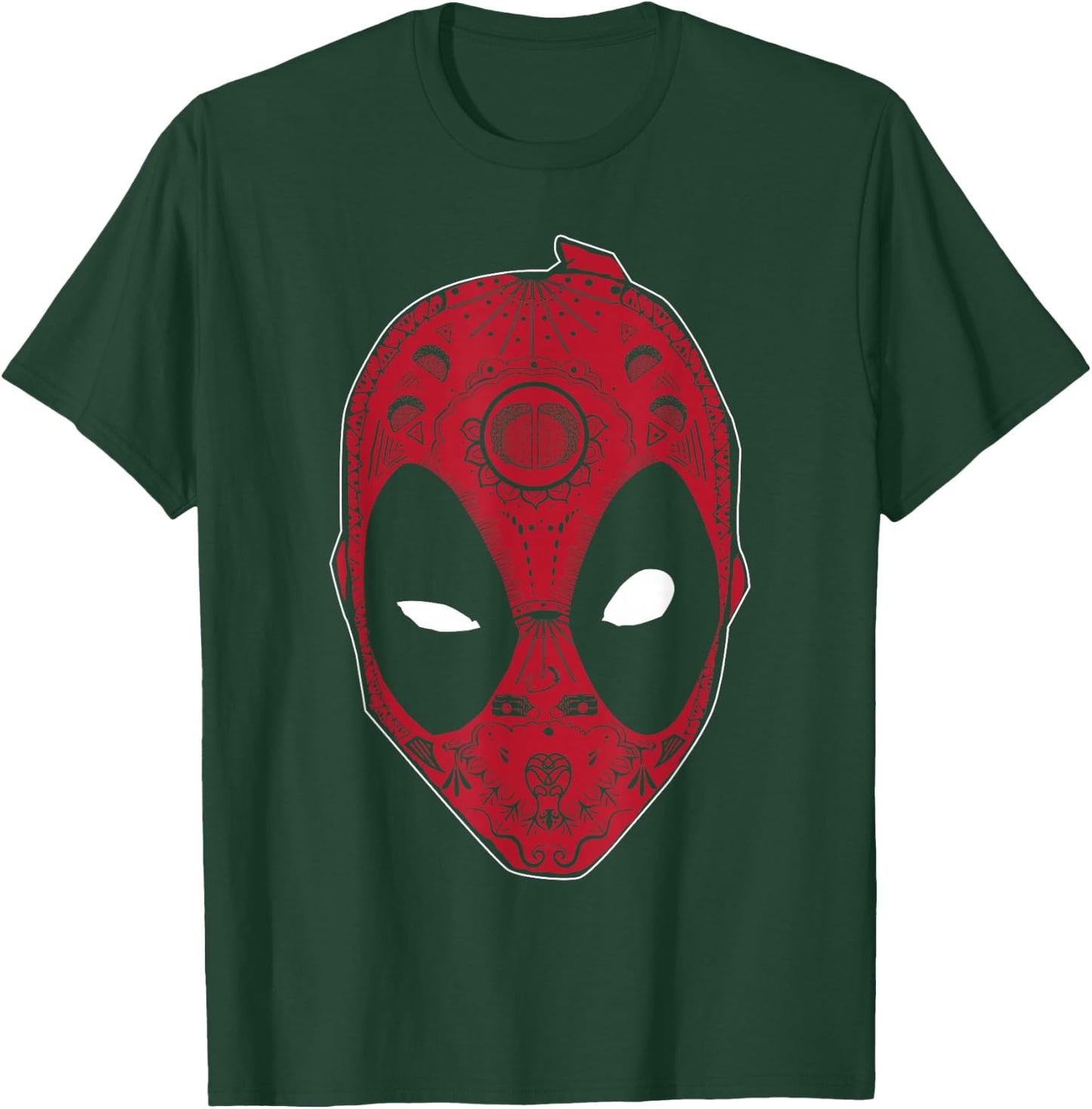 Marvel Deadpool Sugar Skull Comic Big Face T-Shirt - T-Shirt | Forest