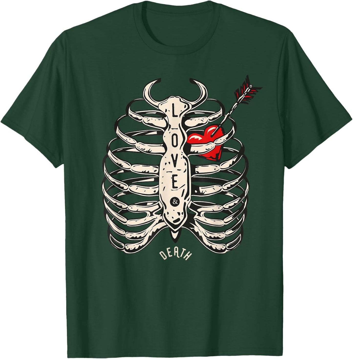 Skeleton Heart Rib Cage Shirt X-Ray Funny Halloween T-Shirt - T-Shirt | Forest