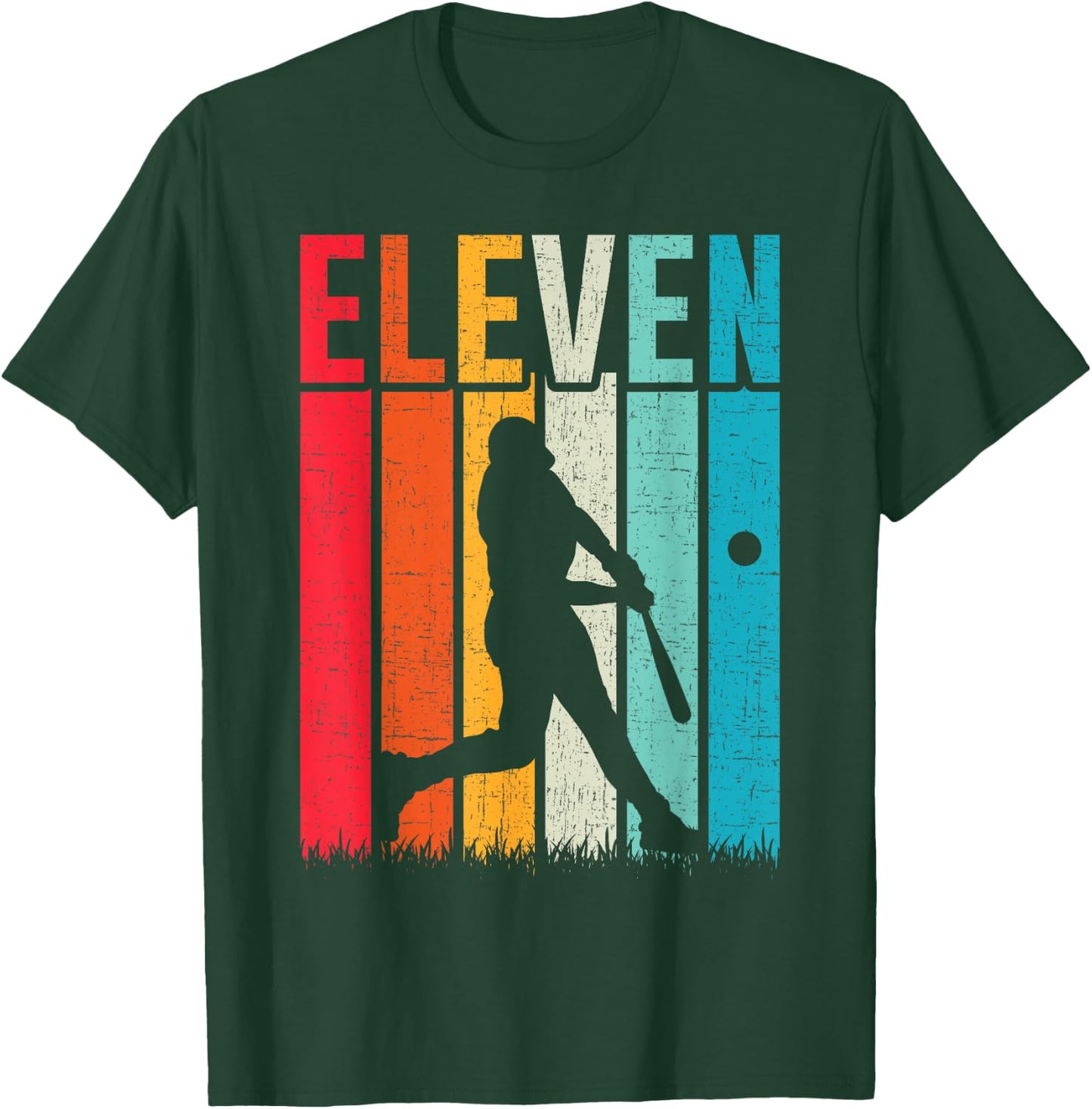 11th Birthday Retro Baseball 11 Years Old Boy Girl T-Shirt - T-Shirt | Forest