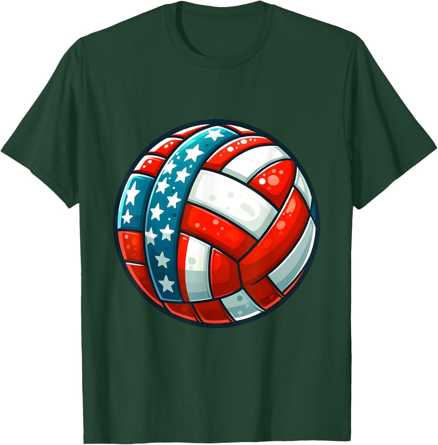 Volleyball Support Team Flag USA Beach American Women Kids T-Shirt - T-Shirt | Forest
