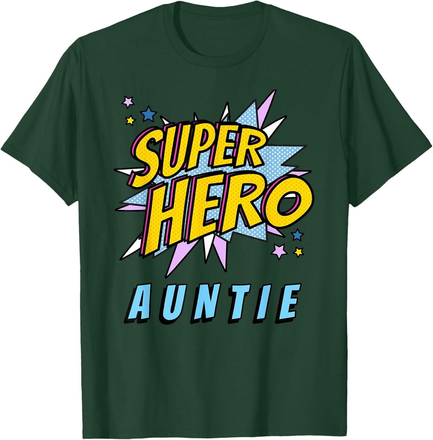 Pop Art Aunt Gifts & Super Hero Auntie T-Shirt - T-Shirt | Forest