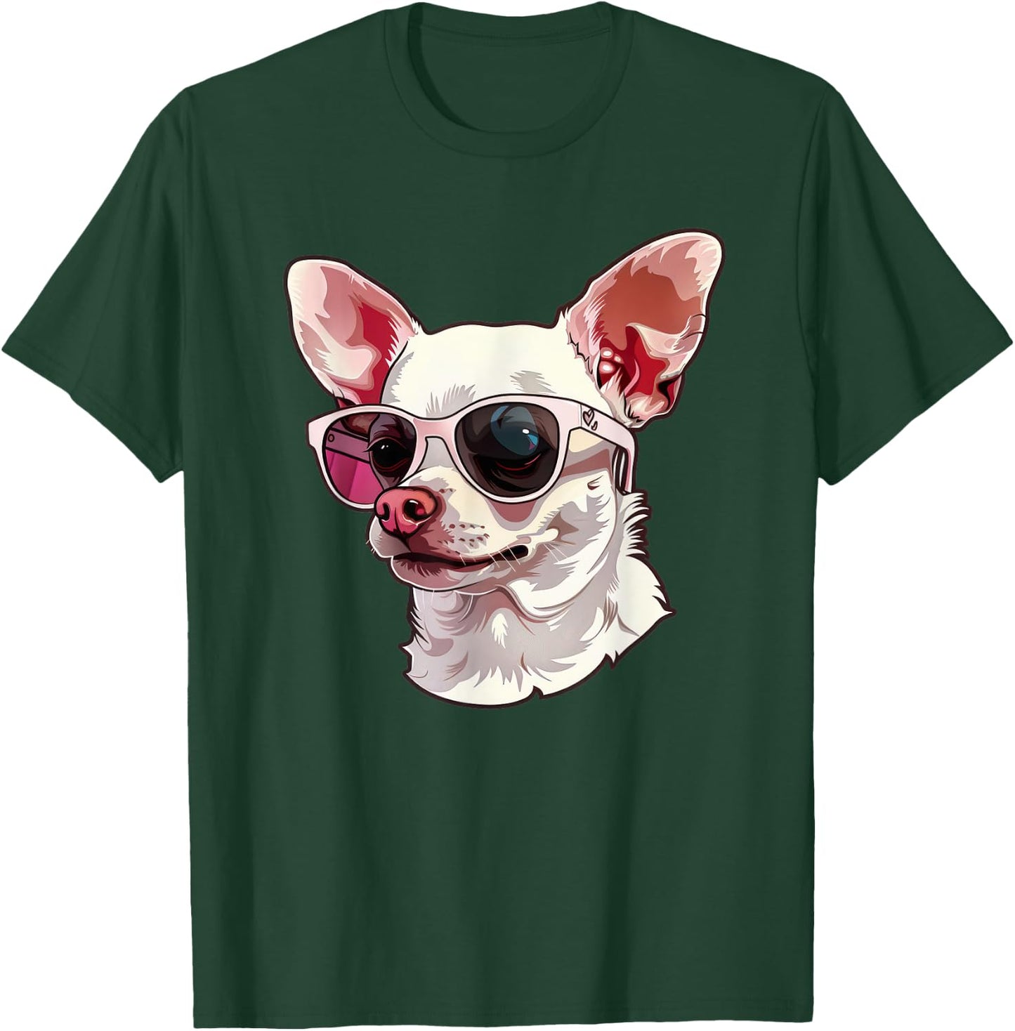 Cute Chihuahua Dog Sunglasses Men Women Kids T-Shirt - T-Shirt | Forest