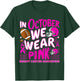 In October We Wear Pink Breast Cancer Football Halloween T-Shirt - T-Shirt | Forest