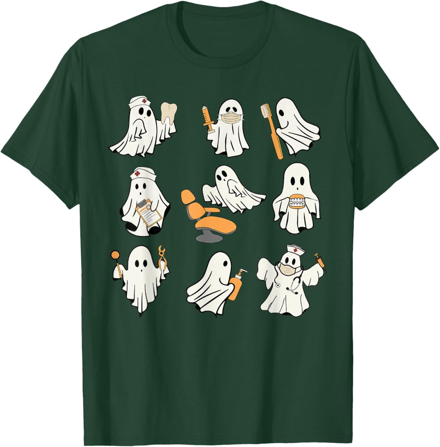 Halloween Dentist Dental Assistant Dental Hygiene T-Shirt - T-Shirt | Forest