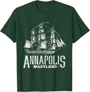 Annapolis Maryland Sailboat Sailing Nautical Annapolis MD T-Shirt - T-Shirt | Forest